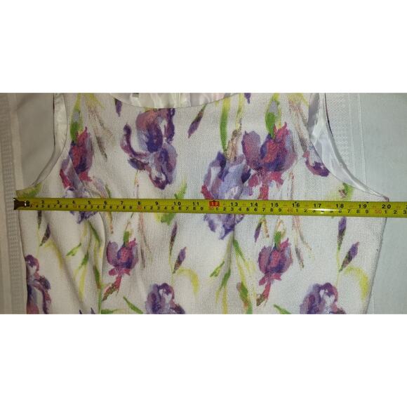 Black Label Evan Picone Sheath Dress Sz 14 Floral  Art To Wear Church Artsy - Picture 11 of 16